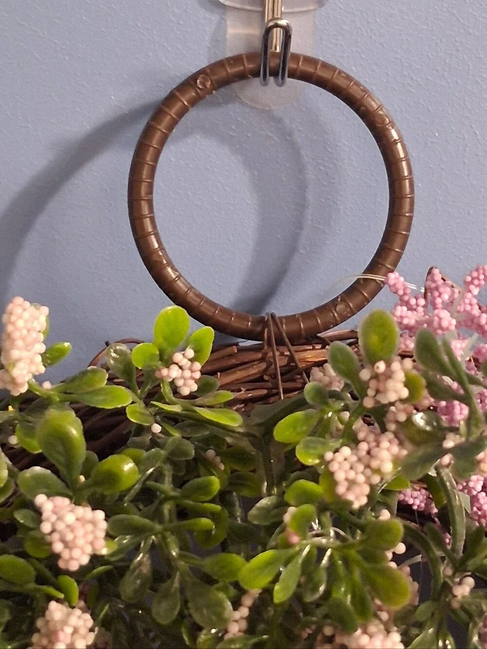 Floral Cottagecore Wreath with Greenery and Highland Cow